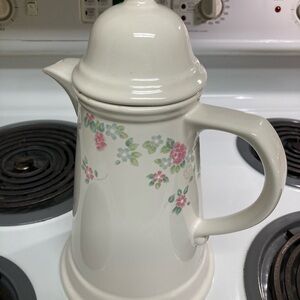 Pfaltzgraff White Coffee Pot with Floral Design